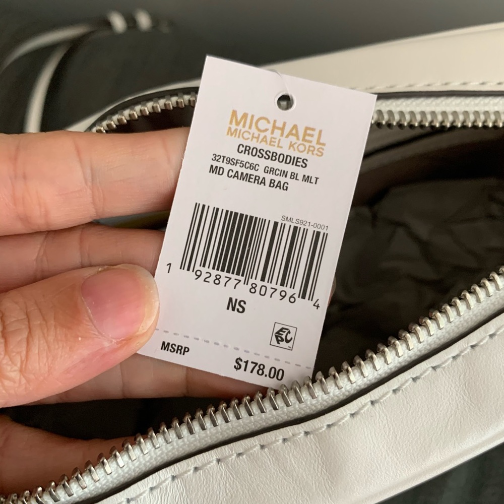 NWT MK monogram camera bag white blue silver - Picture 7 of 7
